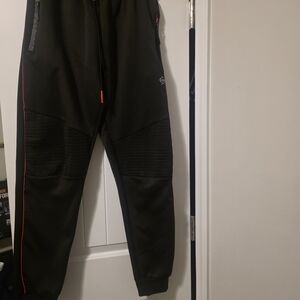 Men's Black Joggers with Red Accents